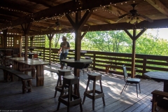 Outdoor dining area, overlooking a cliff edge