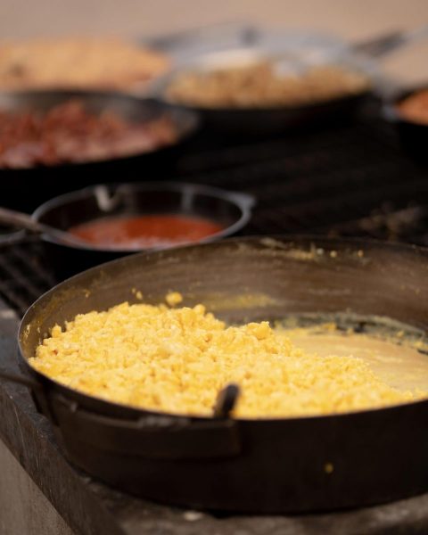 eggs cooking for breakfast