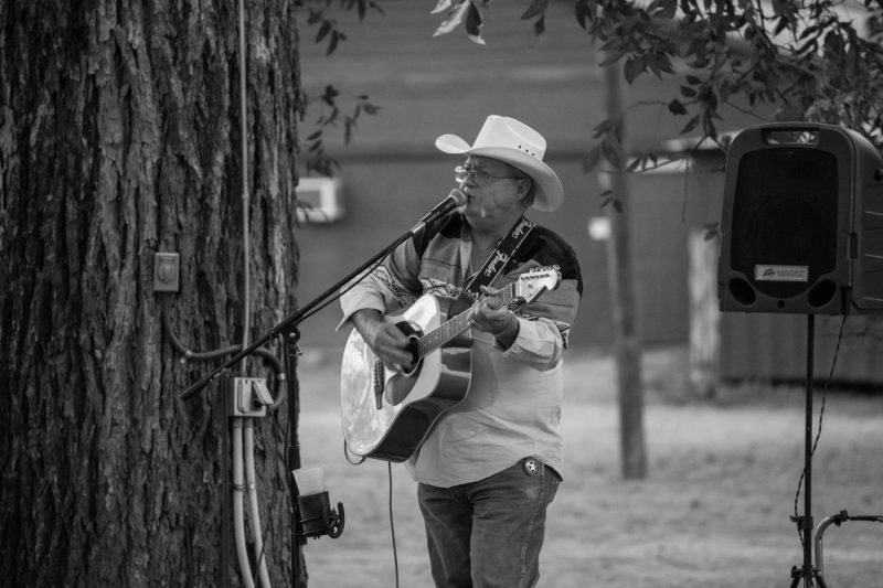 man playing a guitar