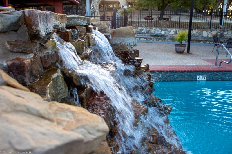 Fountain at pool.